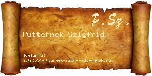 Putternek Szigfrid névjegykártya